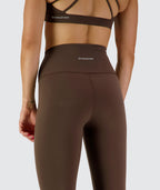 High-Waist 7/8 tights, Model 176 cm / size S#color_coffee-bean