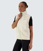 Gymnation Pile Vest Unisex #color_off-white