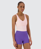 Women's ribbed bra top #color_powder-pink