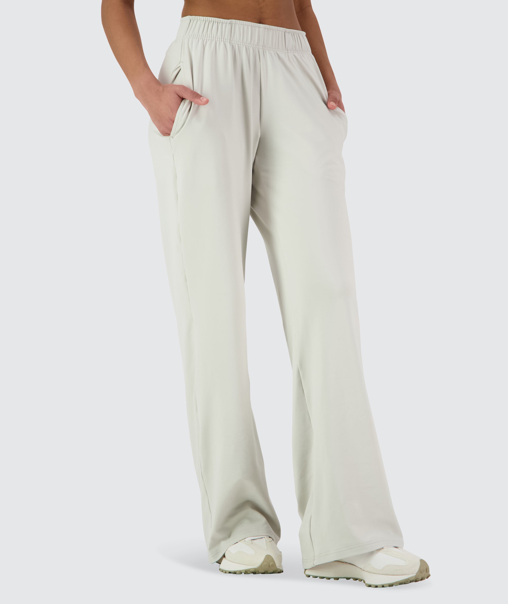 Gymnation Wideleg ComfyKnit Pants #color_Fog