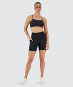 Women's Everyday Pocket Shorts Black, Model 176 cm / size S#color_black