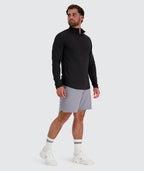 Men's light and sporty half-zip, Model 179 cm / size M#color_black
